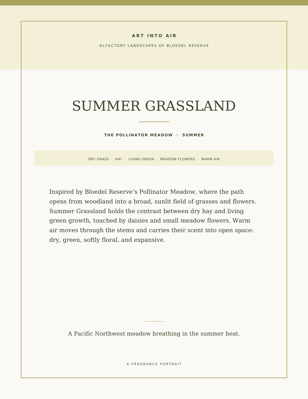 Summer Grassland scent portrait